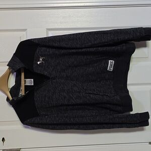 Victorias Secret Pink Black & Grey 1/2 zip sweatshirt cropped size Large**